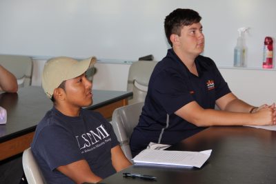 Tony Arreaga Jr., left, and Alex Da Silva are among 15 students in the new climate corps class at UConn Storrs.