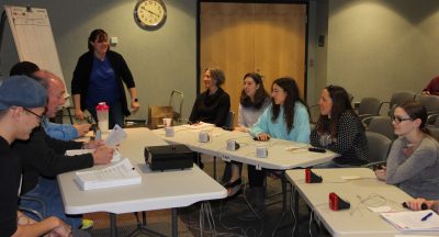 Volunteers train on Jan. 18 for the upcoming 21st annual Quahog Bowl ocean sciences bowl, in which 15 high school teams from CT and RI will compete.