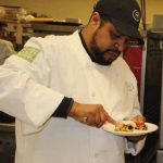 Lydell Carter, sous-chef at the Sheraton, liked the texture and flavor of kelp in the dishes prepared by Trombetta.