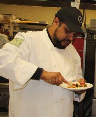Lydell Carter, sous-chef at the Sheraton, liked the texture and flavor of kelp in the dishes prepared by Trombetta.