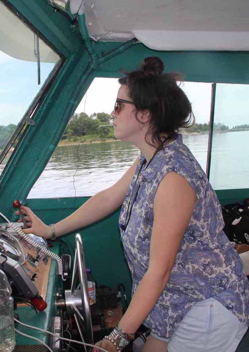 Captain Anna Milne steered the Volsunga IV through Branford harbor and the Thimble Islands.