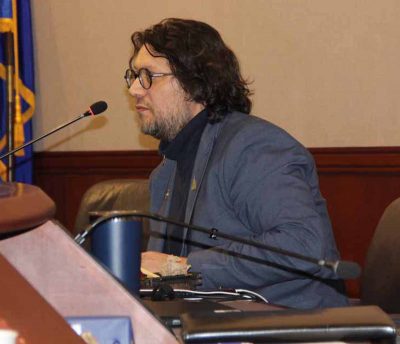 State Rep. David Michel, Democrat of Stamford, asked several questions about the Blue Plan to speakers at the hearing.