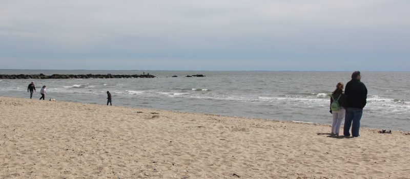 Visitors enjoy Hammonasset Beach State Park in Madison in mid-May.