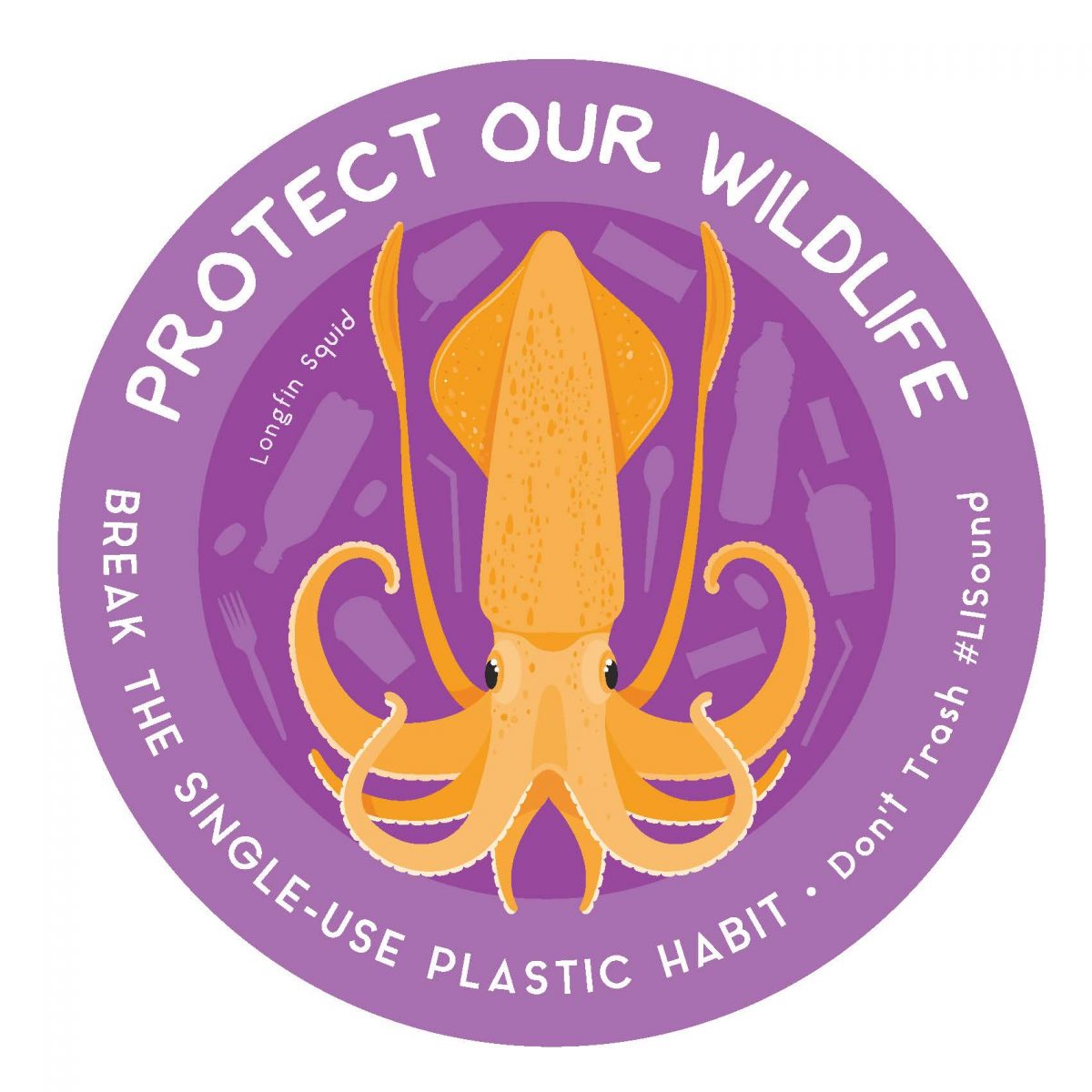 sticker with image of squid