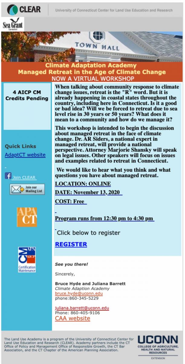 Managed retreat workshop flyer