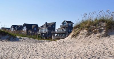 Beachfront homes in a Connecticut coastal community
