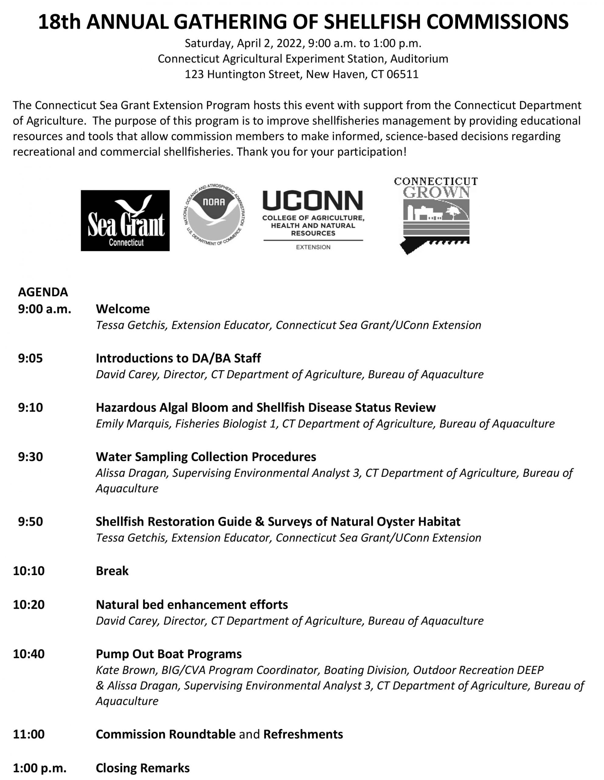 18th Annual Gathering of Shellfish Commissions announced | Connecticut ...