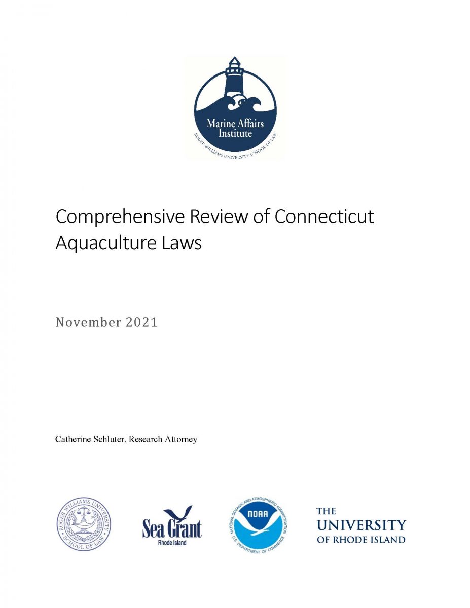 Cover of "Comprehensive Review of Connecticut Aquaculture Laws"