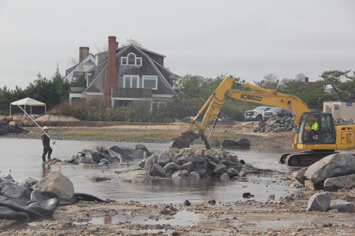 A living shoreline was created in the Fenwick section of Old Saybrook in response to frequent flooding.