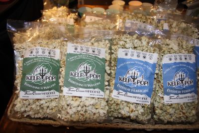 Popcorn seasoned with several types of seaweed was one of the products offered for sampling at the Seaweed Showcase.