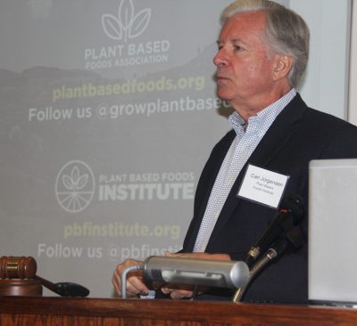 Carl Jorgensen, consultant to the Plant Based Foods Association and the Plant Based Foods Institute, talks about the potential of kelp in the plant-based food industry during the 8th Annual Connecticut Seaweed Stakeholders Meeting.